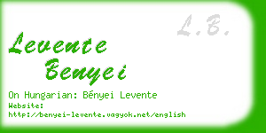 levente benyei business card