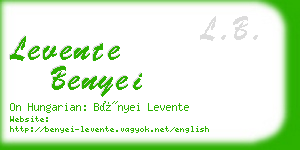 levente benyei business card